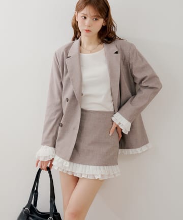 Chico(チコ) 【セットアップ対応】フリルレイヤードミニスカート