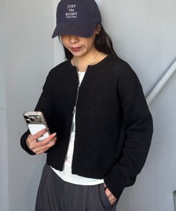 COLONY 2139(コロニー トゥーワンスリーナイン) 【PIKO企画】ミニブークレWジップカーディガン