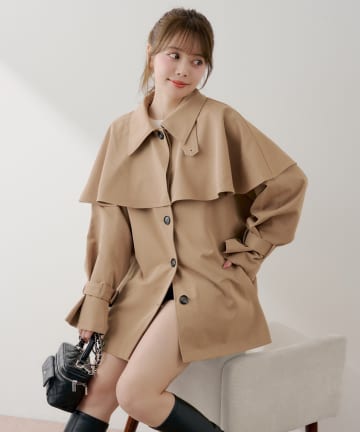 Chico(チコ) ケープカラーミドルトレンチコート