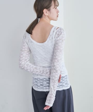 SHENERY(シーナリー) レースレイヤードカットソー