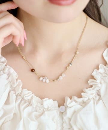 Kastane(カスタネ) 【fiw./3.12(木)12:00発売/WEB先行】ストーンダブルネックレス
