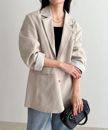 FREDY & GLOSTER(フレディ アンド グロスター) リネン混ラチネオーバージャケット