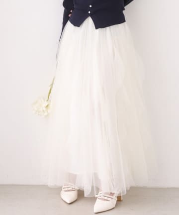 one after another NICE CLAUP(ワンアフターアナザー ナイスクラップ) チュールロングスカート