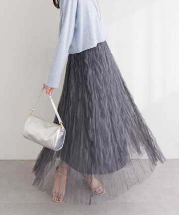 natural couture(ナチュラルクチュール) チュールクリンクルスカート