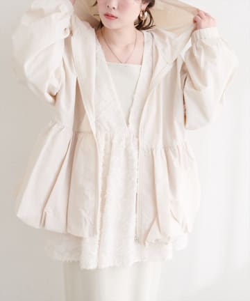 natural couture(ナチュラルクチュール) ナイロンワッシャーバルーンペプラムマンパ