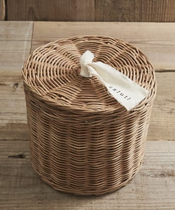 salut!(サリュ) 《WEB限定再入荷》ラタンフタ付きラウンドバスケット：L