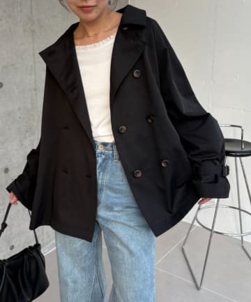 CAPRICIEUX LE'MAGE(カプリシュレマージュ) 【サイズ展開あり】バックギャザーコート