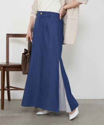 Jena　espace merveilleux(ジェナ　エスパスメルヴェイユ) 異素材デニム切替スカート