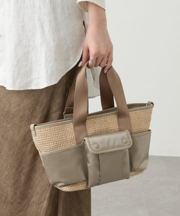 russet(ラシット) ナイロンラフィア×クラウズナイロン コンビ2WAYトートバッグ