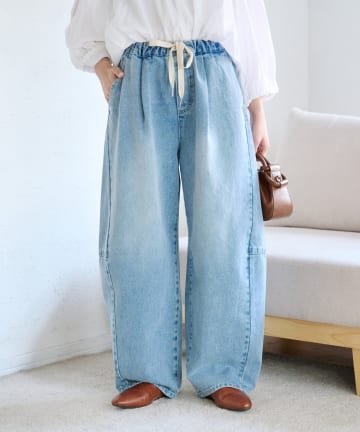 CIAOPANIC TYPY(チャオパニックティピー) 【3サイズ展開】デニムバレルイージーパンツ