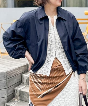 NOLLEY'S(ノーリーズ) ウォッシャブルツイルライトジップアップブルゾン