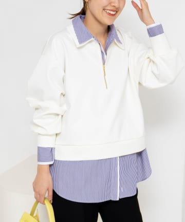 NOLLEY'S(ノーリーズ) ウォッシャブルダンボール襟付きプルオーバー