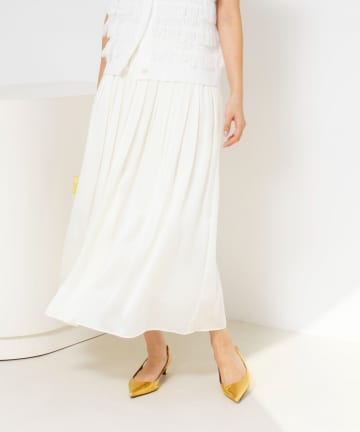 NOLLEY'S(ノーリーズ) ウォッシャブルサテン楊柳ギャザースカート