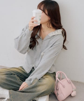 NICE CLAUP / OLIVE des OLIVE OUTLET(ナイスクラップ  / オリーブ デ オリーブ アウトレット) 【Another Branch】レース付ZIPパーカー