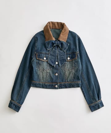 OLIVE des OLIVE(オリーブ デ オリーブ) 合皮衿Gジャン