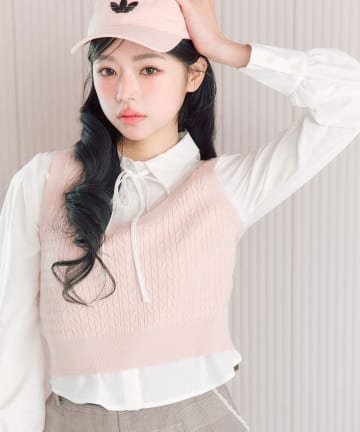 OLIVE des OLIVE(オリーブ デ オリーブ) ベスト+シャツセット