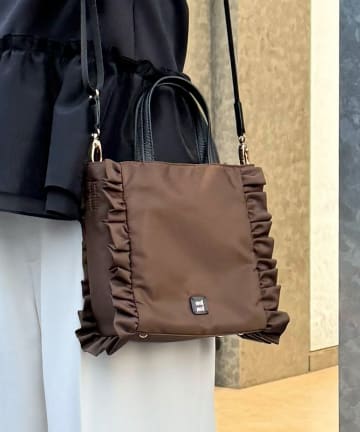 NOLLEY'S(ノーリーズ) 【nolnol/ノルノル】ナイロンフリルミニトートバッグ