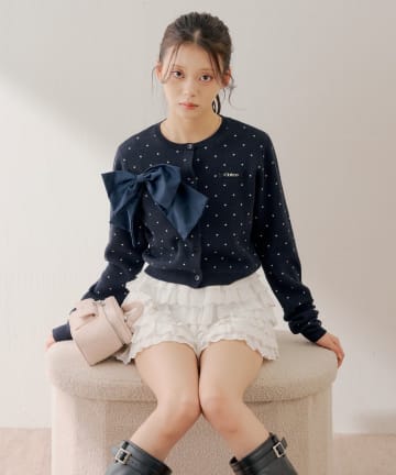 Chico(チコ) 【セットアップ対応】リボンコンパクトニットカーディガン