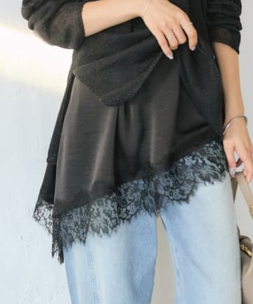 RIVE DROITE(リヴドロワ) 予約【ご好評につき追加販売決定！】バイアスヘムレースキャミソール