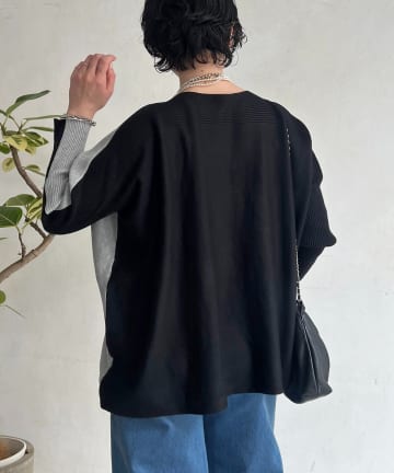 un dix cors(アンディコール) バイカラーニットプルオーバー