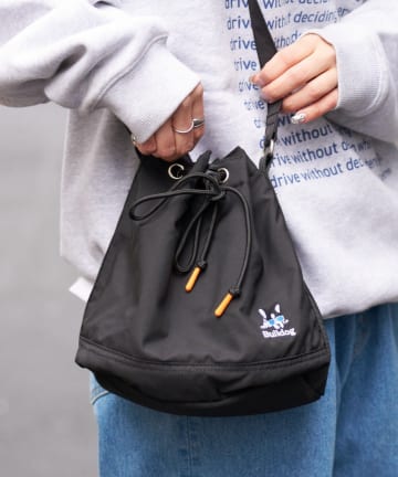 CIAOPANIC TYPY(チャオパニックティピー) 【ユニセックス】犬刺繍ロゴ巾着バッグ