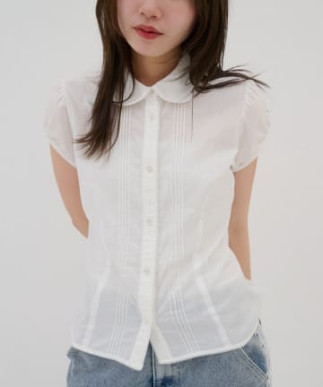 DISCOAT(ディスコート) 【umm.】ピコレース半袖ブラウス