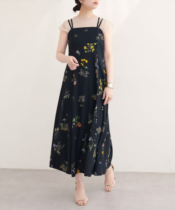 natural couture(ナチュラルクチュール) カットジョーゼットキャミワンピース
