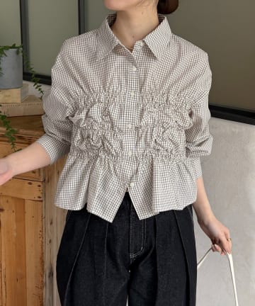 Thevon.(ゼヴォン) シャーリングショートシャツ