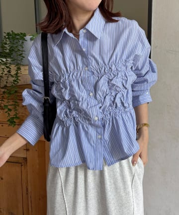 Thevon.(ゼヴォン) シャーリングショートシャツ