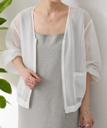 COLLAGE GALLARDAGALANTE(コラージュ ガリャルダガランテ) Vネックシアーブルゾン