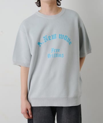 COLONY 2139(コロニー トゥーワンスリーナイン) アーチロゴ半袖ジャガードニット