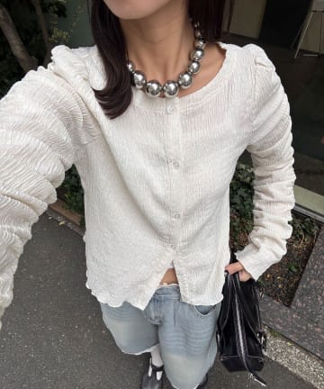 CIAOPANIC(チャオパニック) 【neutral by ciaopanic】シャーリングカットソー