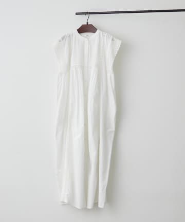 Remind me and forever(リマインドミーアンドフォーエバー) 【NAO】【India Series】ピンタック袖レース前釦ワンピース