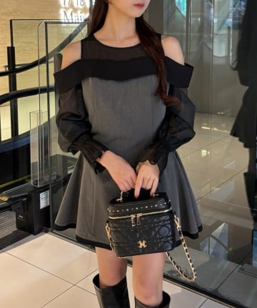 NICE CLAUP / OLIVE des OLIVE OUTLET(ナイスクラップ  / オリーブ デ オリーブ アウトレット) 【one after another】袖取り外し可能ミニワンピース