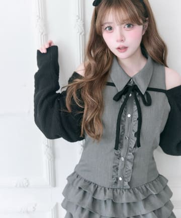 Belle Charme(ベルシャルム) Nosleeve Frill Onepiece