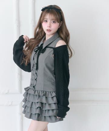 Belle Charme(ベルシャルム) Nosleeve Frill Onepiece