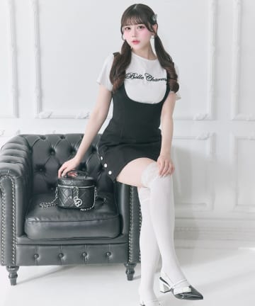 Belle Charme(ベルシャルム) Side Button Mini Jumper Skirt