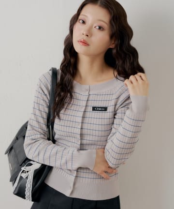 Chico(チコ) オフショルボーダーニットカーディガン