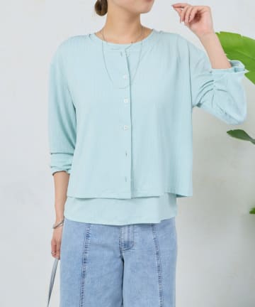 Jena　espace merveilleux(ジェナ　エスパスメルヴェイユ) ストライプセットカットソー