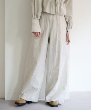 Kastane(カスタネ) 【2.15(日)0:00発売/SETUP対応/2サイズ展開/低身長サイズ】ストライプフラップパンツ