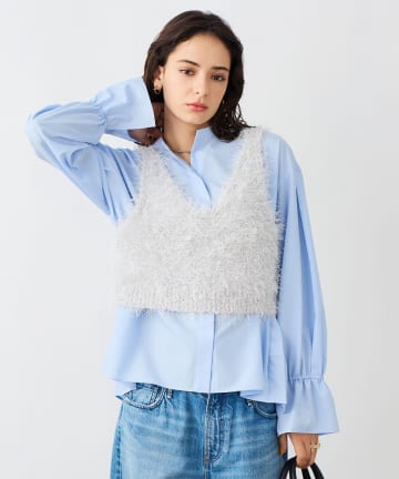 NOLLEY'S(ノーリーズ) 《手洗い可能》ラメシャギー2WAYビスチェ