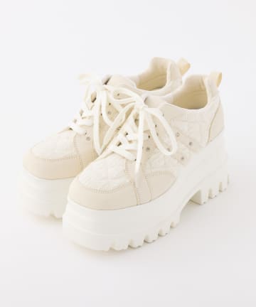 one after another NICE CLAUP(ワンアフターアナザー ナイスクラップ) ビジュー付きトリプルソールスニーカー