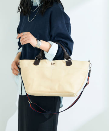 FREDY & GLOSTER(フレディ アンド グロスター) FRレザーハンドルキャンバストートバッグ