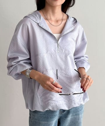 FREDY & GLOSTER(フレディ アンド グロスター) ストライプアノラックシャツブルゾン