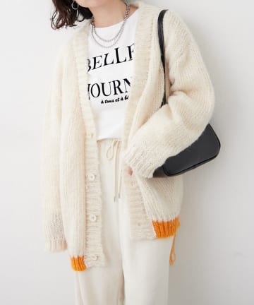 NICE CLAUP / OLIVE des OLIVE OUTLET(ナイスクラップ  / オリーブ デ オリーブ アウトレット) 【NUNIFE】裾配色カーディガン