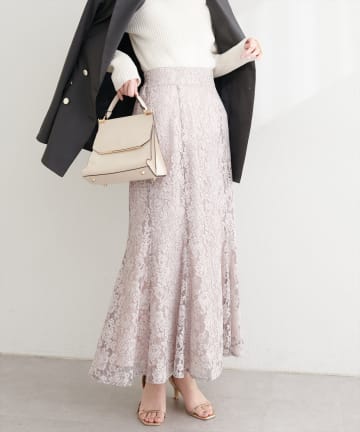 natural couture(ナチュラルクチュール) 着丈変えられるレースマーメイドスカート