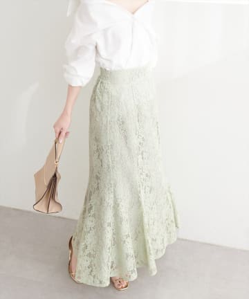 natural couture(ナチュラルクチュール) 着丈変えられるレースマーメイドスカート