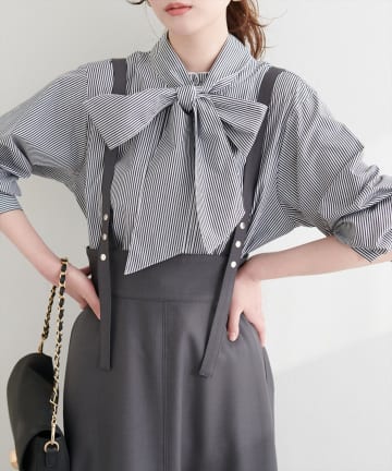 natural couture(ナチュラルクチュール) プチハイフリルブラウス