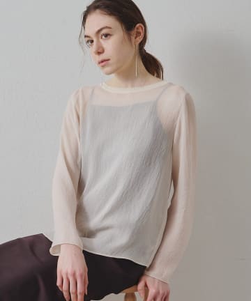 Whim Gazette(ウィム ガゼット) 【Drawing Numbers】トリアセポリシースルーブラウス