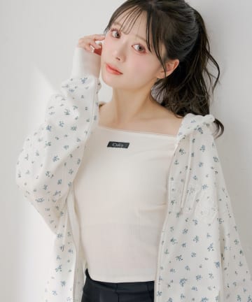 Chico(チコ) パターンメッシュカップ付レースコンパクトトップス